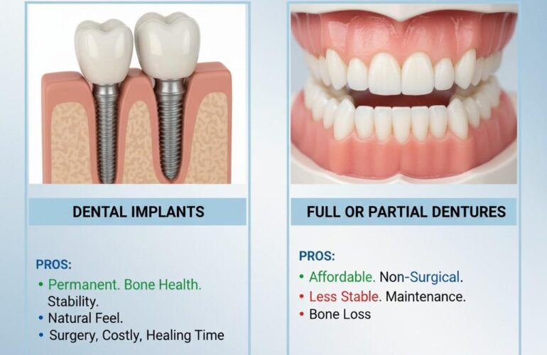 Implants vs. Dentures