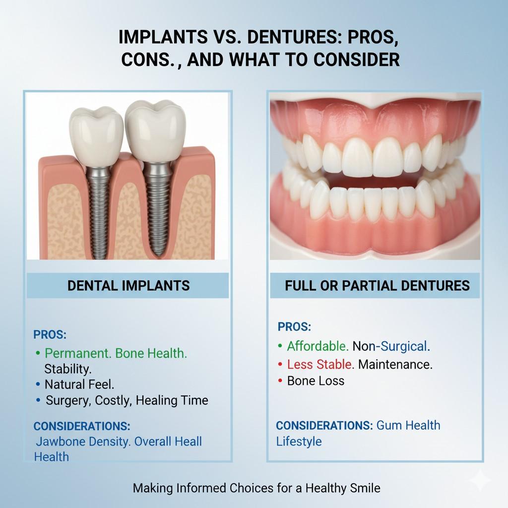 Implants vs. Dentures